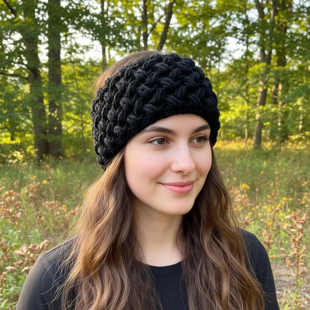 Beans - Wool Winter Headbands Ear Warmer - High Visibility Reflective