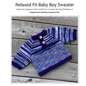 Henley Sweater Beginner-Friendly | Step-by-Step Instructions Knitting Pattern | Relaxed Fit, Adjustable Sizing | - PDF Download, DYI Gifts!
