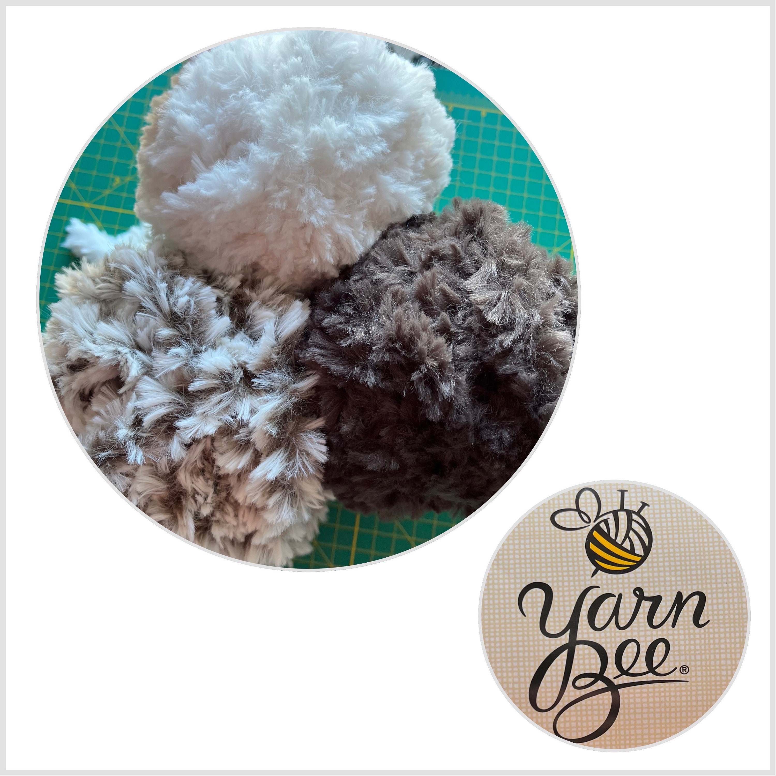 YARN BEE Fur the Love Yarn, Knit Crochet Yarn Supplies, 7oz Skein