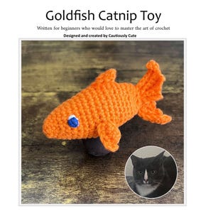 Goldfish Catnip Toys Crochet Pattern | Beginner-Friendly | Step-by-Step Instructions Handmade Catnip Toys for Cat, Feline Toys, Amigurumi