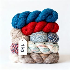 1kg Mystery Yarn Bag for Crochet Knitting | Surprise Fiber Bundle, Stash Clear-out Deal image 3