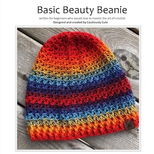 Basic Beauty Beanie - Beginner-Friendly | Step-by-Step Instructions Crochet Pattern - PDF Download, Handmade Practical Gifts!