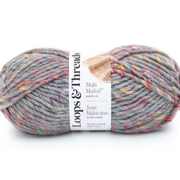 LOOPS & THREADS Multi Marled Yarn - Knitting supplies, Crochet supplies. Knit - Crochet - YARN supplies 4.44 oz. / 126 g