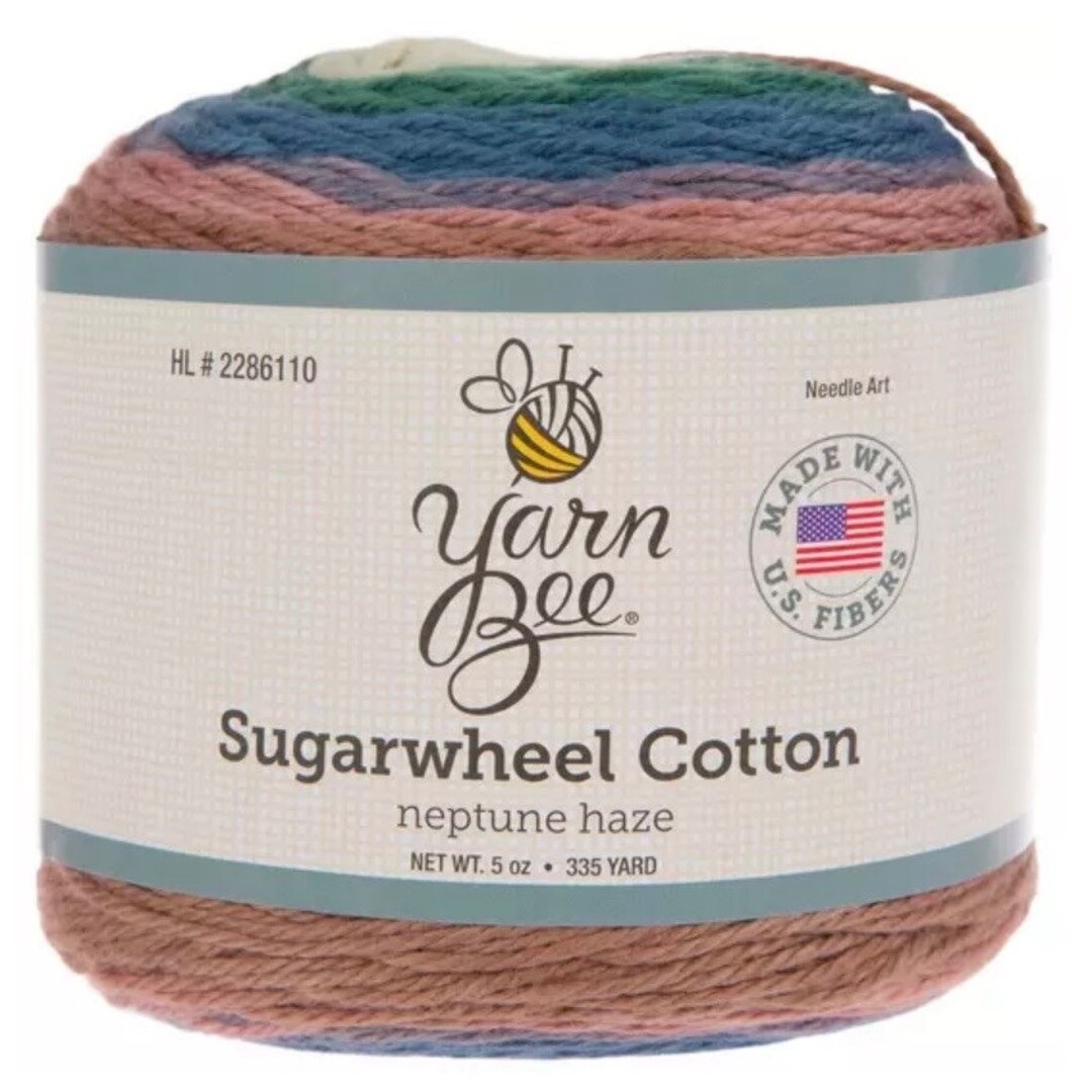 YARN BEE Sugarwheel Cotton Yarn, Knit Crochet Yarn Supplies, Color