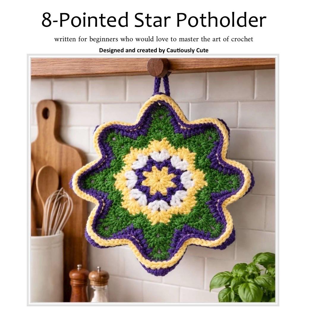 35 Crochet Patterns for the Kitchen You’ll Want to Make 35 8-Pointed Star Potholder Crochet