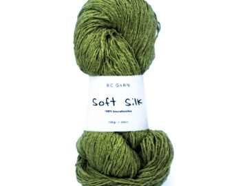 BC GARN Soft 100% Silk 100g skein, Bourette silk, knitting supplies, summer knits, crochet supplies, yarn supplies