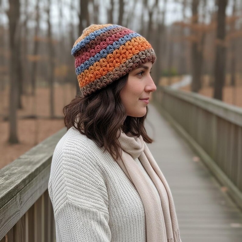 アジサイのビーニーかぎ針編みパターン：21ページにわたる初心者向けマスタークラス｜ステップバイステップの写真、ビデオチュートリアル、1対1のサポート｜PDFダウンロード 画像 2