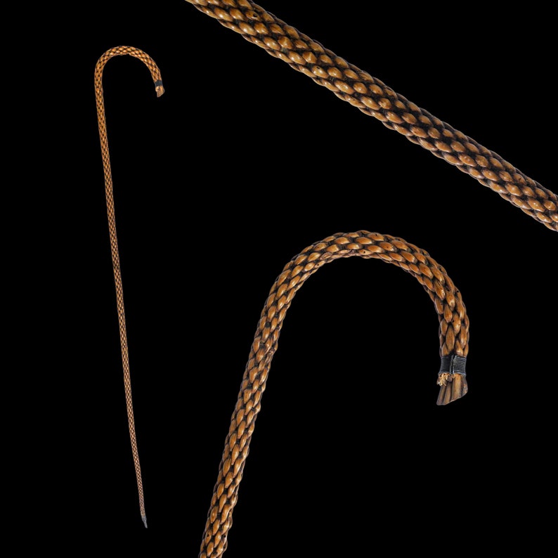 Rattan Shepherds Walking Cane Stick Circa 19th Century Etsy