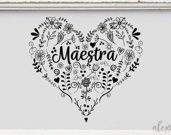 Maestra svg-Teacher svg-Dia del maestro svg-Teacher's day-svg-png-dxf-Cricut file-Latina svg