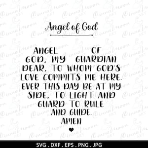 Angel of God svg-Angel of God-Angel of God cut file-Angel of God prayer-Angel of God heart-Cricut-Angel of God digital file-Prayer svg