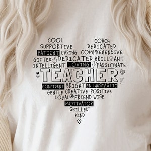 Teacher svg-Teacher words svg-Teacher heart svg