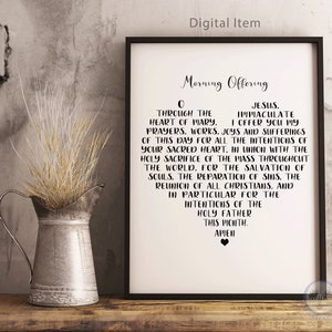 Morning offering-Catholic prayer-Morning offering prayer-Morning offering printable-Christian prayer-Catholic gift-Catholic Wall art