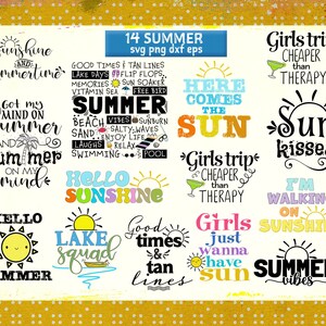 14 Retro Summer Svg Png Bundle, Trendy Summer Shirts svg, Summer Beach Vibes Svg, Ocean svg, Vacation Svg, Hello Summer svg, Sunshine svg