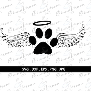 Dog angel svg-Dog memorial svg-Pet memorial svg-Pet dog memorial svg-Pet loss svg-Angel dog wings-Paw memorial-dog rememberance svg