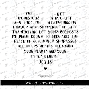 Philippians 4:6-7 svg-Do not be anxious svg-Bible verse svg-Christian svg-Philippians svg-Philippians cut file-Cricut-Silhouette