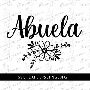 Abuela svg-Abuela with flowers svg-Grandmother svg-Abuela dxf-Abuela cut file-Granny svg-Mother's day svg