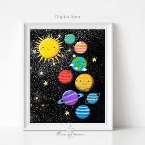 Planets-Planets print-Solar System-Universe-Solar System print-Educational-Mercury-Venus-Earth-Mars-Jupiter-Saturn-Neptune-Nursery art