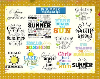 14 Retro Summer Svg Png Bundle, Trendy Summer Shirts svg, Summer Beach Vibes Svg, Ocean svg, Vacation Svg, Hello Summer svg, Sunshine svg