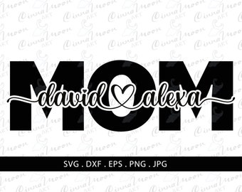 Mom names svg-Custom Mom-Custom mom names-Mom with kids svg-Kids names svg-Custom Mother&#39;s Day svg-Mom with names svg-Mom shirt-Personalized