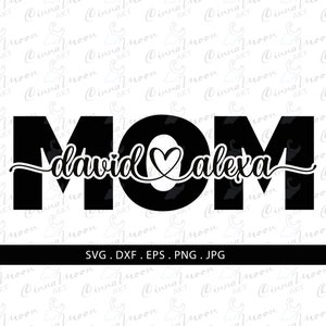 Mom names svg-Custom Mom-Custom mom names-Mom with kids svg-Kids names svg-Custom Mother's Day svg-Mom with names svg-Mom shirt-Personalized