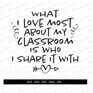 What I Love Most About My  Classroom Is Who I Share It With SVG-Teacher svg-loving teacher svg-Classroom svg-Teacher cut file-Cricut-Cameo