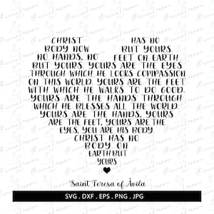 Christ has no body svg-Saint Teresa of Avila svg-Christ has no body but yours svg-Saint Teresa of Avila cut file-Cricut-Silohuette-png-eps