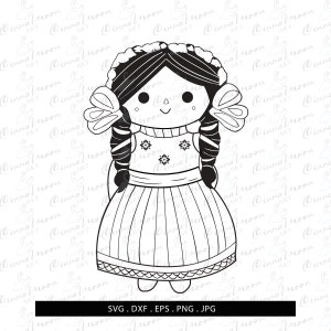 Mexican Rag Doll-Mexican Rag Doll svg-mexican dxf-rag doll png-mexican doll svg-muñeca mexicana-muñeca clipart-mexicanc doll clipart-t shirt