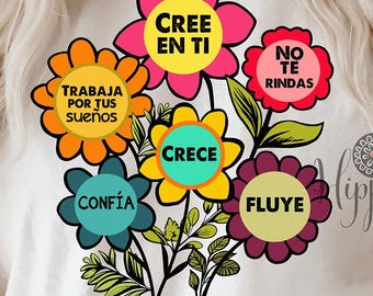 Flowers Motivational Latina-Flores Latina Inspiracional-Svg-Png-Cree en ti-Latina motivational-Frases-Latina quotes-Positiva-No te rindas