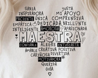 Maestra svg-Maestra corazón svg-Maestra palabras svg-Teacher svg-Spanish svg-Español svg-Español svg-Spanish svg-Cricut file-Latina svg