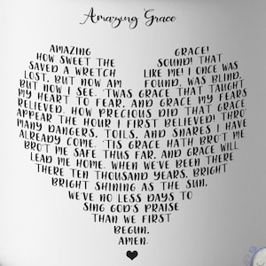 Amazing Grace-Amazing grace svg-Amazing grace heart shaped-Amazing grace cut files-Blessing svg-Christian svg-Heart Amazing grace
