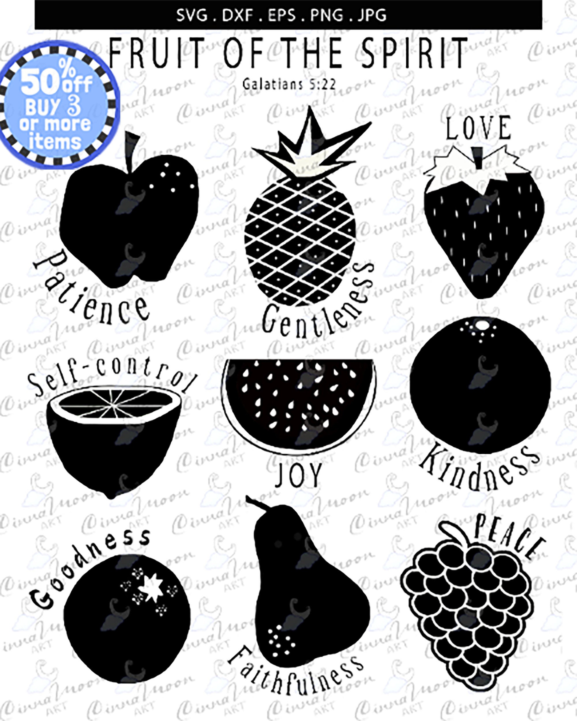 Fruit Of The Spirit Svg Fruit Of The Spirit Bible Verse Svg Etsy