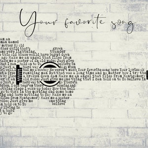 Custom lyrics-Guitar lyrics-song lyrics wall art-Electric Guitar-Wedding song wall art-Anniversary gift-Gift for him-Guitar lyrics print