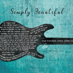 Custom lyrics-Guitar lyrics-song lyrics wall art-Electric Guitar-Wedding song wall art-Anniversary gift-Gift for him-Guitar lyrics print
