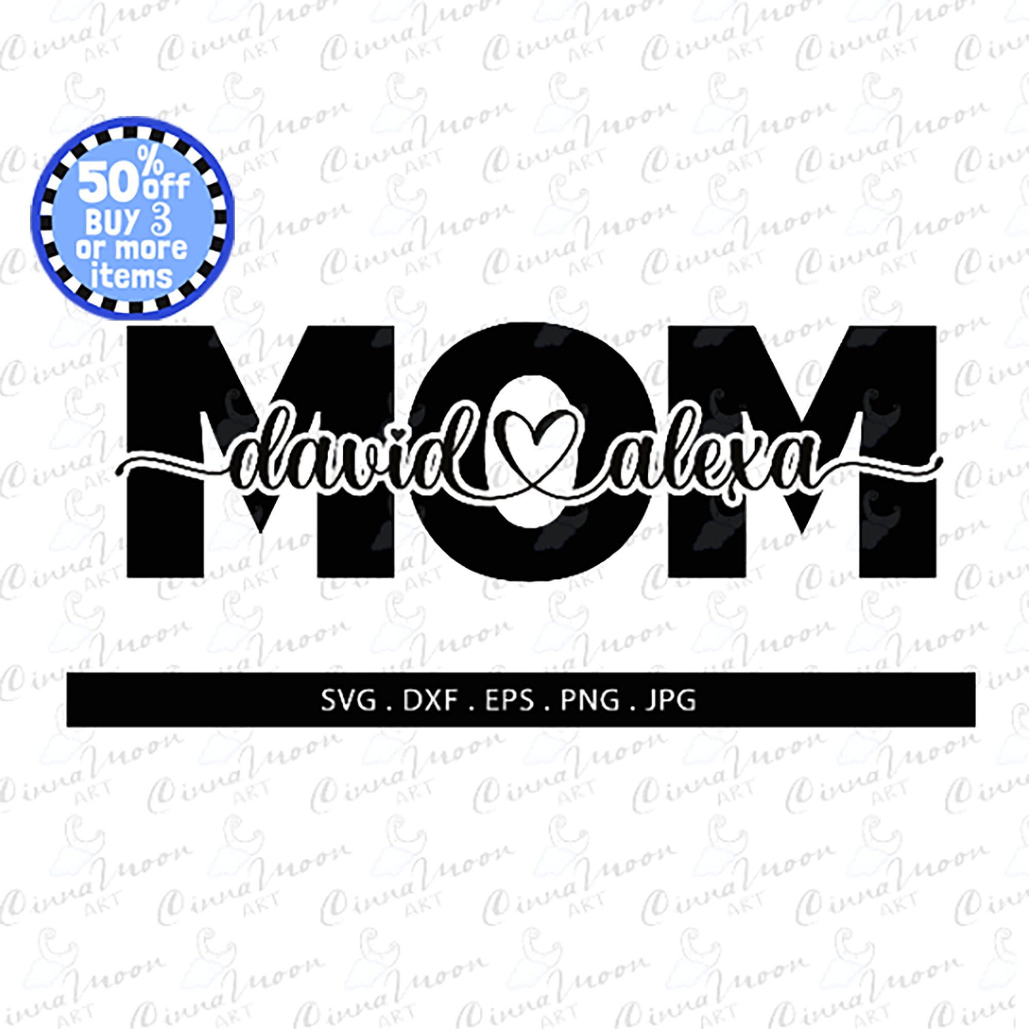 Mom names svgCustom MomCustom mom namesMom with kids Etsy