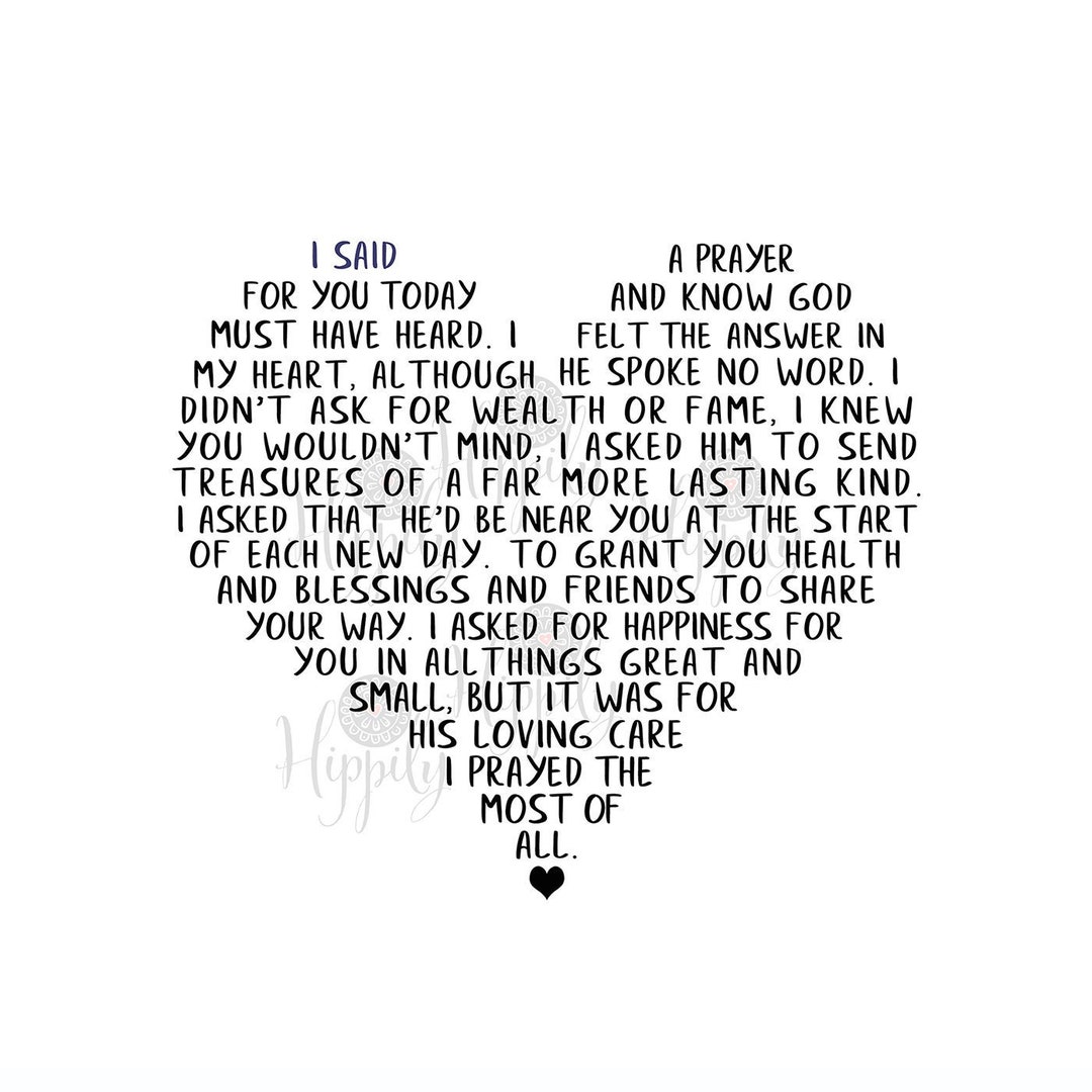 I Said a Prayer for You Today Svg-png-prayer for a Friend Svg-praying ...