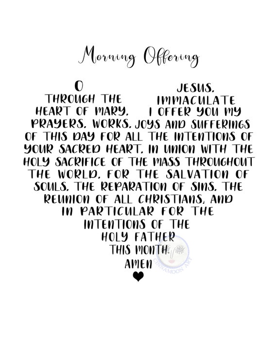 Morning Offering catholic Prayer morning Offering Prayer morning