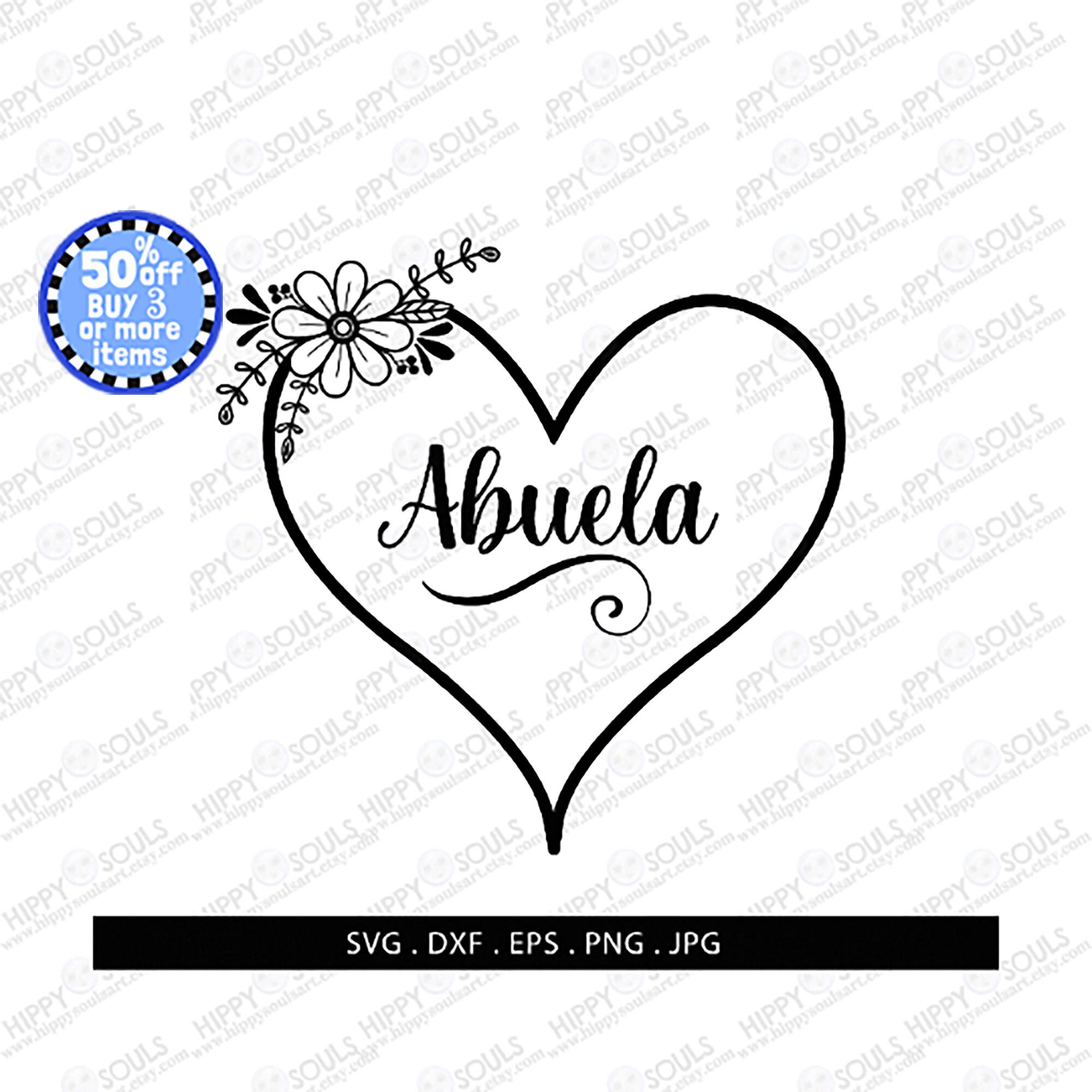 Abuela heart svgabuela dxfmothers day svgda de la  etsy