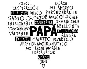 Papá svg-Día del Padre svg-Palabras para papá svg-Regalo papá-Latinos svg-png-Papá png