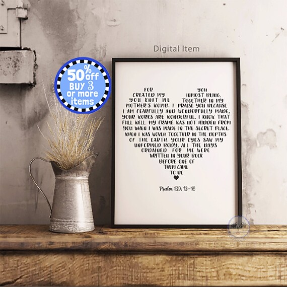 Psalm 139 Psalm 139 13 16 Psalm 139 Print Psalm 139 Etsy