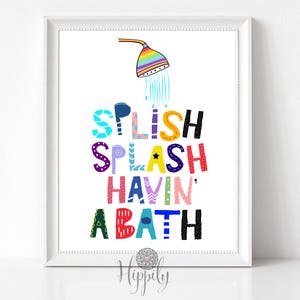 Splish splash print-Splish splash let&#39;s take a bath-Bathroom printable-Take a bath print-Splish splash print-Bathroom printable
