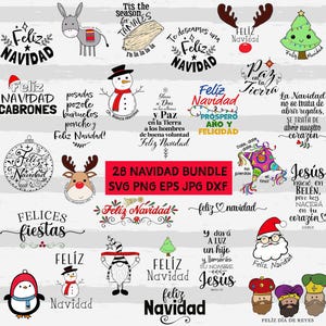 Navidad svg bundle-Feliz navidad SVG Bundle-Merry Christmas svg-frases navideñas svg-Latina svg-Español svg-Spanish Cricut-Reyes svg-Santa