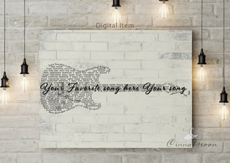Lyrics Wall Art Wedding Song Lyrics Sign Custom Lyric Print Etsy