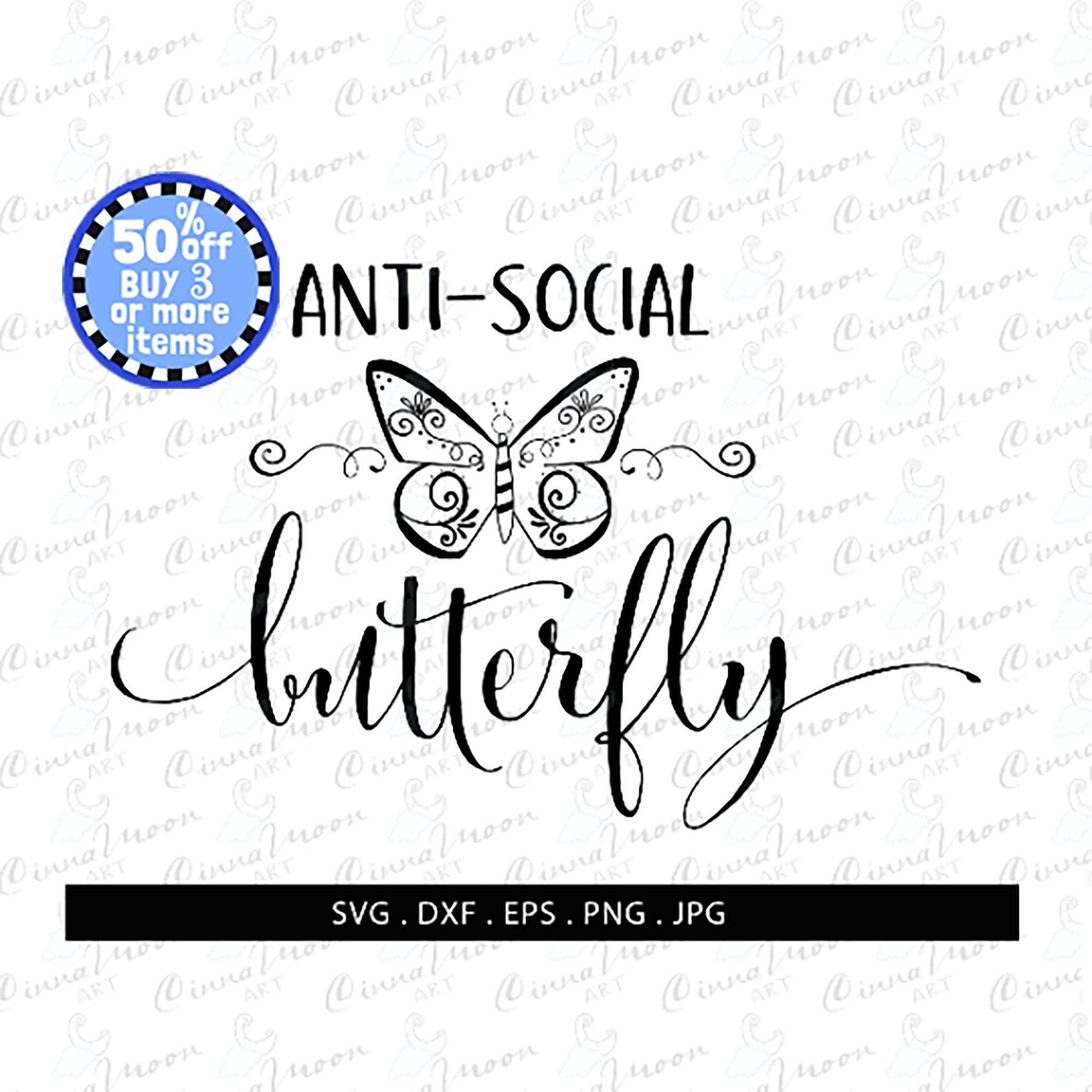 Download Anti Social Butterfly Svg Antisocial Butterfly Svg Antisocial Etsy