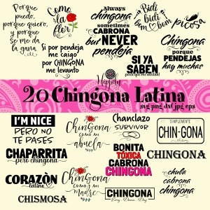 Chingona Latina svg-png-Frases español-Frases latinas-Chingona bundle png-Mexicana svg