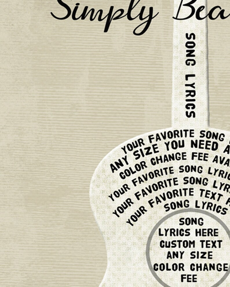 Custom Lyricsguitar Lyricssong Lyrics Wall Artelectric Etsy