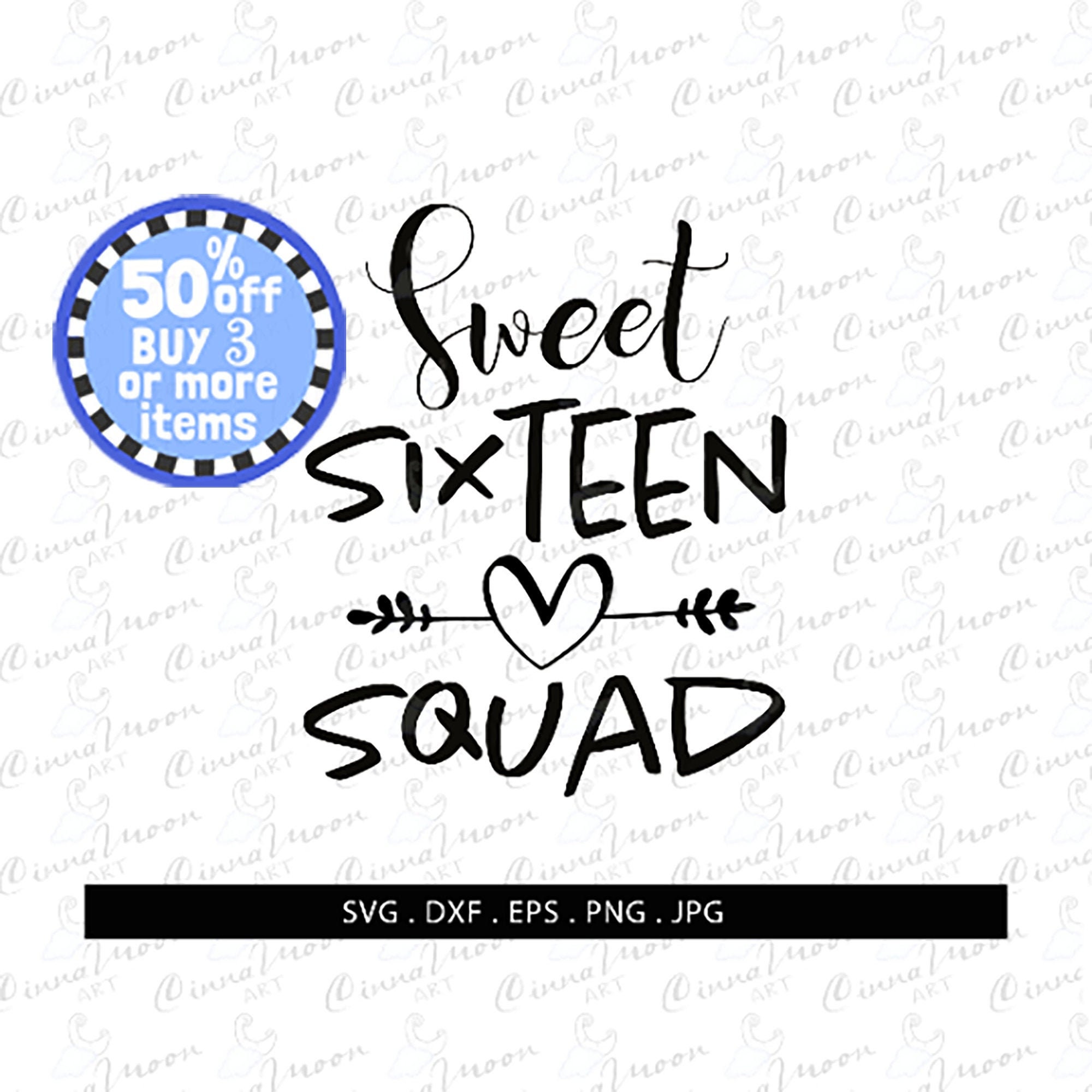 Download Sweet Sixteen Squad Svg Sweet Sixteen Squad Sweet Sixteen Etsy
