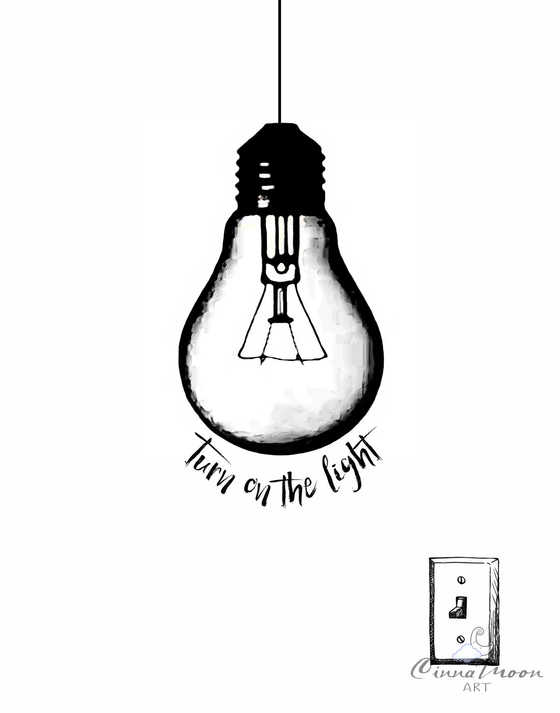 Turn on the Lightturn on the Light Printlight Bulblight Etsy