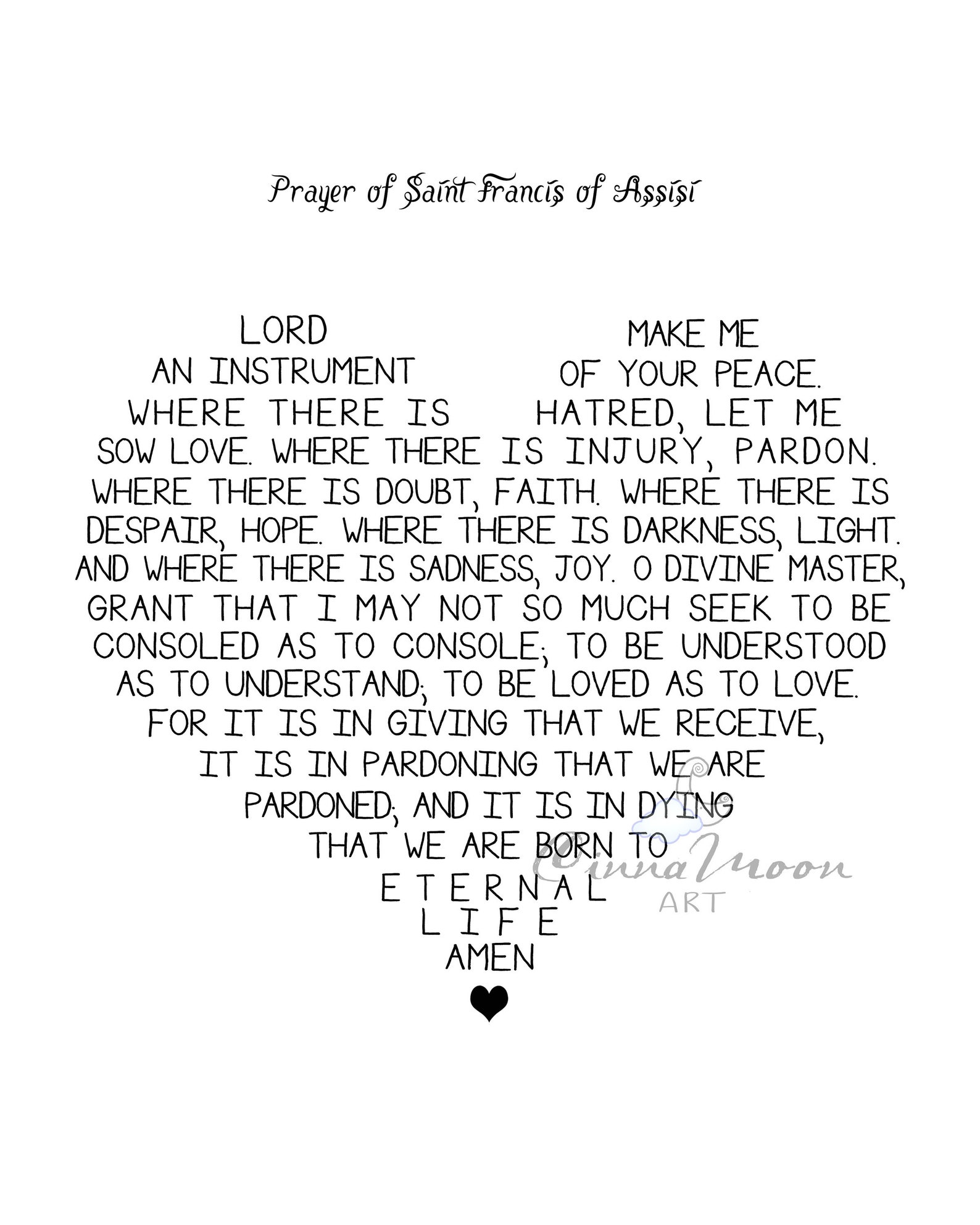 Prayer Of Saint Francis Of Assisi Saint Francis Print Lord Etsy