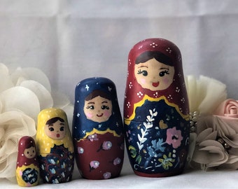 かわいい手描きのマトリョーシカ人形 - Etsy 日本