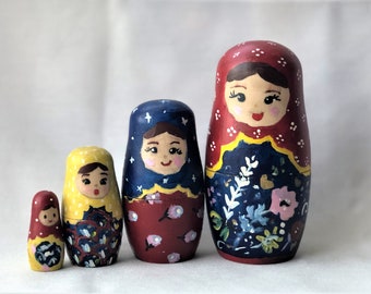 Pretty Hand Painted Matryoshka Dolls